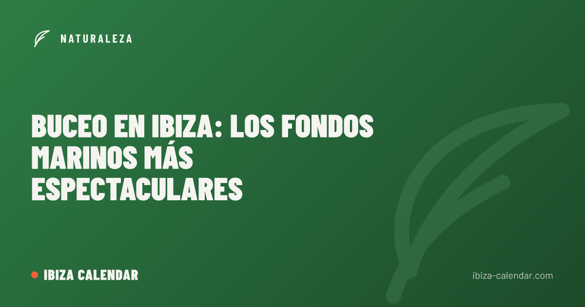 Buceo en Ibiza: los fondos marinos más espectaculares